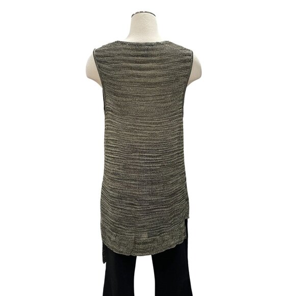 INC Metallic Knit Drape Neck Tank Olive Green Sparkle Sleeveless Top Large - Picture 10 of 12